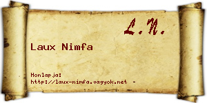 Laux Nimfa névjegykártya